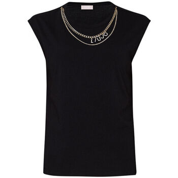textil Mujer Tops y Camisetas Liu Jo Camiseta con cadena y logotipo Negro
