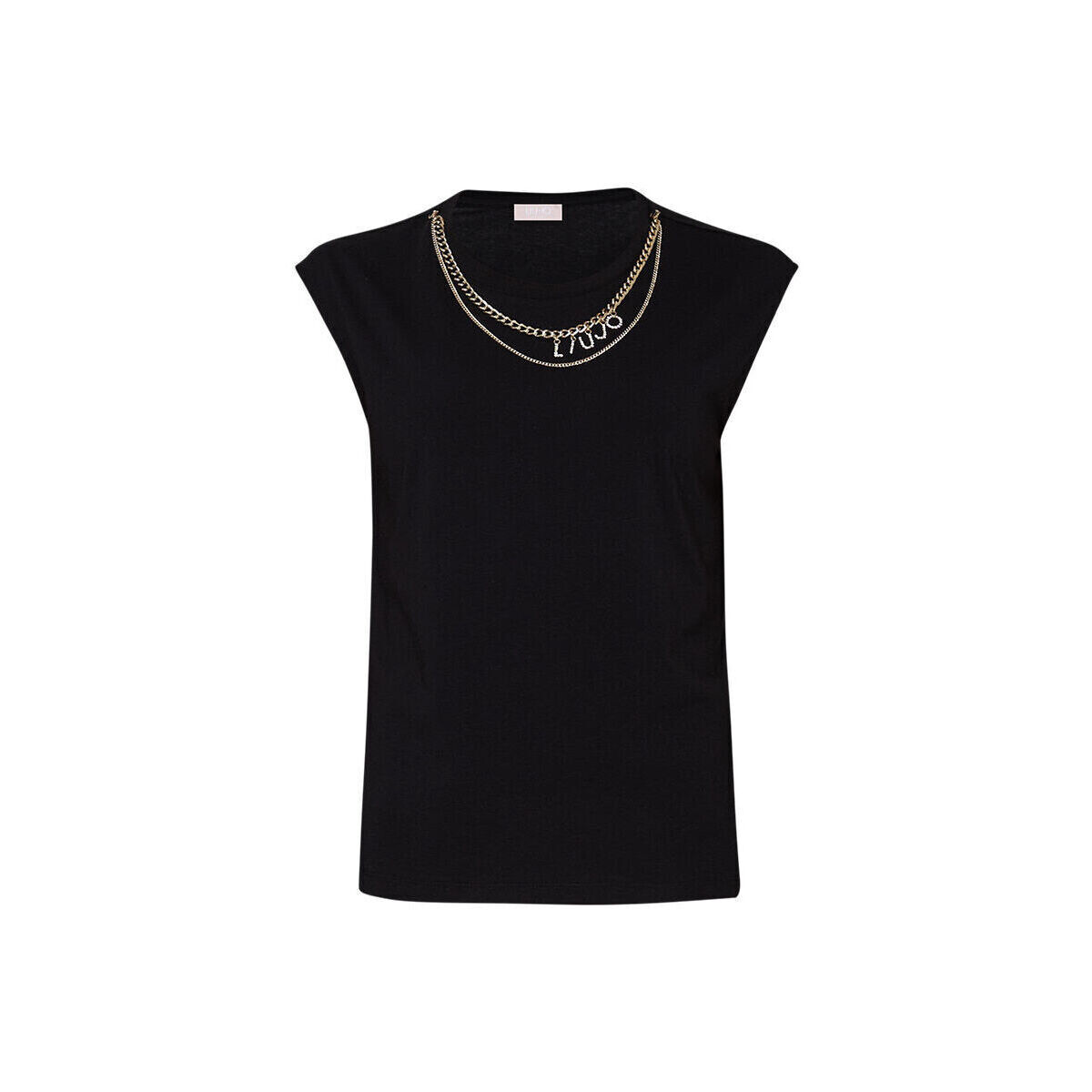 textil Mujer Tops y Camisetas Liu Jo Camiseta con cadena y logotipo Negro