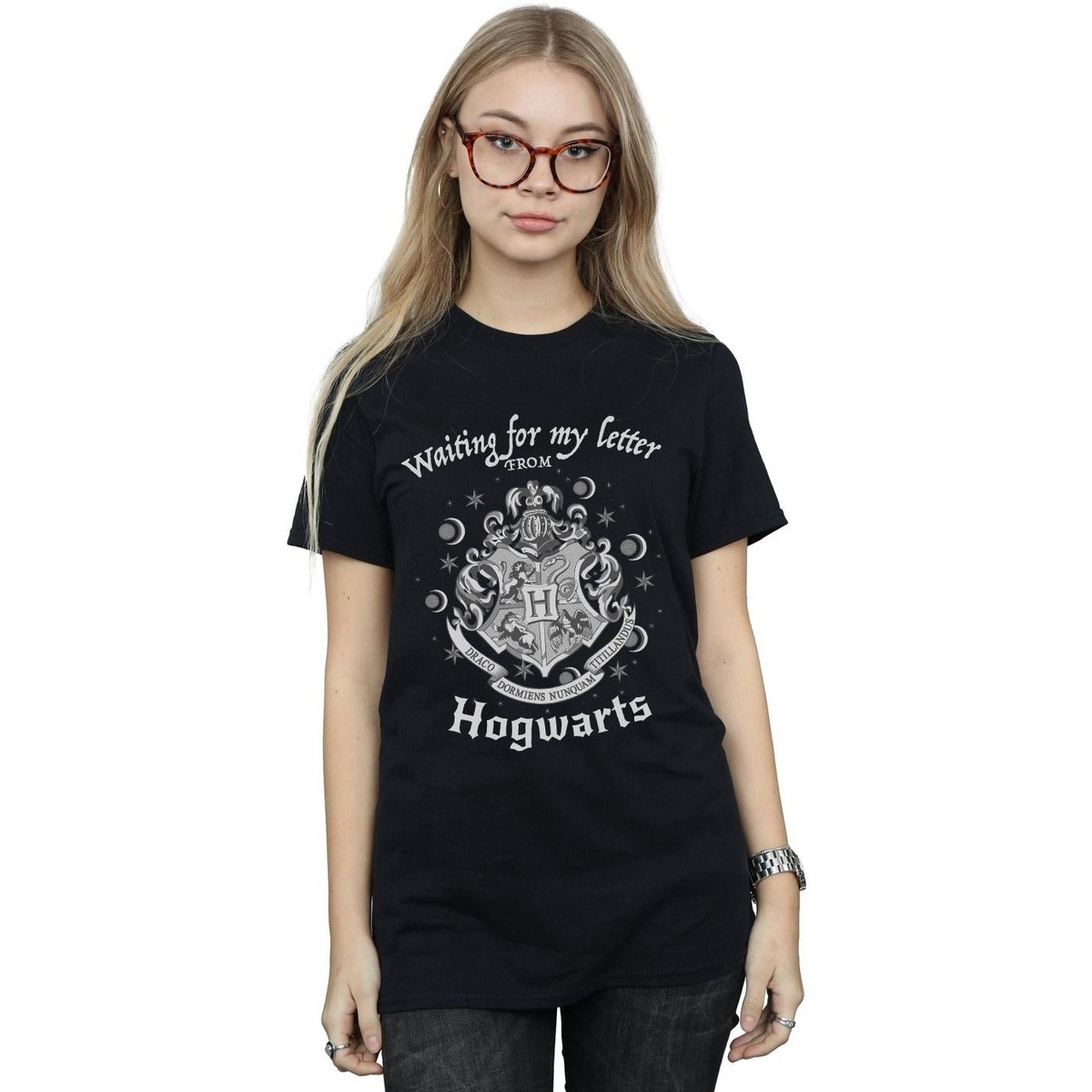 textil Mujer Camisetas manga larga Harry Potter Waiting For My Letter Negro