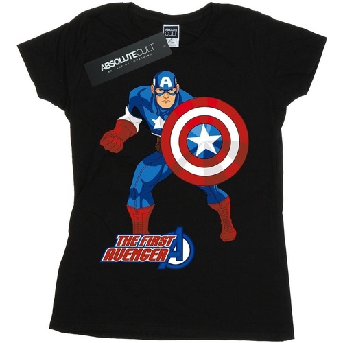 textil Mujer Camisetas manga larga Captain America The First Avenger Negro