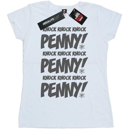 textil Mujer Camisetas manga larga The Big Bang Theory Knock Knock Penny Blanco