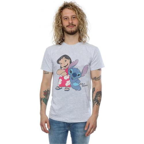 textil Hombre Camisetas manga larga Lilo & Stitch Classic Gris