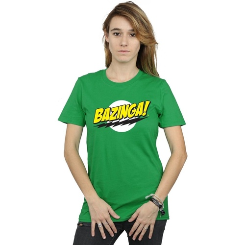 textil Mujer Camisetas manga larga The Big Bang Theory Bazinga Verde