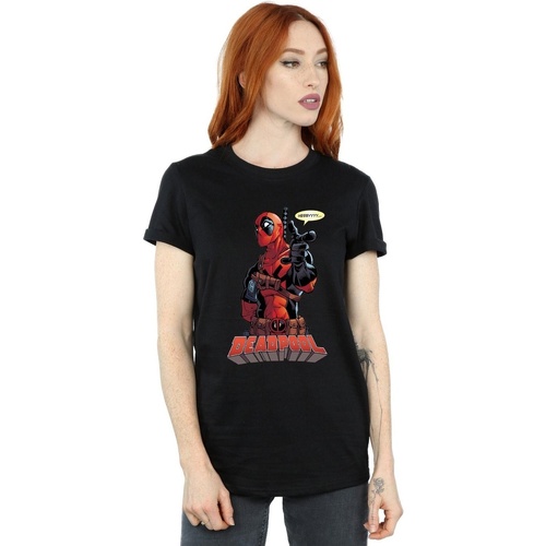 textil Mujer Camisetas manga larga Deadpool Hey You Negro