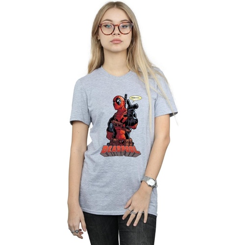 textil Mujer Camisetas manga larga Deadpool Hey You Gris