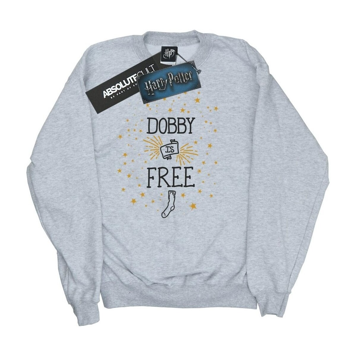 textil Hombre Sudaderas Harry Potter Dobby Is Free Gris