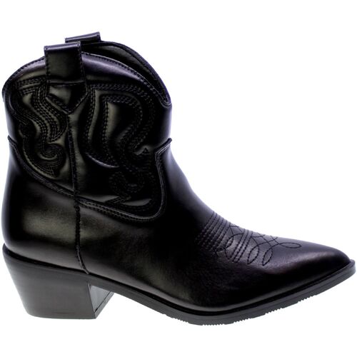 Zapatos Mujer Botines Francescomilano Stivaletto Texano Donna Nero D20-02a-ne Negro
