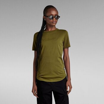 textil Mujer Tops y Camisetas G-Star Raw D24216-4107 AUTOGRAPH SLIM TOP-C744 DARL OLIVE Verde