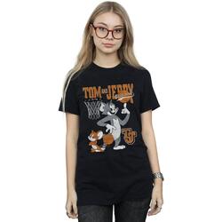 textil Mujer Camisetas manga larga Dessins Animés Spinning Basketball Negro