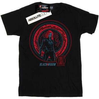 textil Hombre Camisetas manga larga Marvel Black Widow Movie Computer Globe Negro