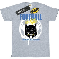 textil Hombre Camisetas manga larga Dc Comics Batman Football is Life Gris