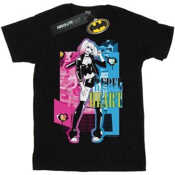 textil Hombre Camisetas manga larga Dc Comics Harley Quinn Rebel Heart Negro