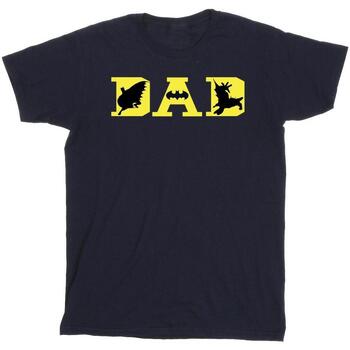 textil Hombre Camisetas manga larga Dc Comics Batman Dad With Bat Icons Azul