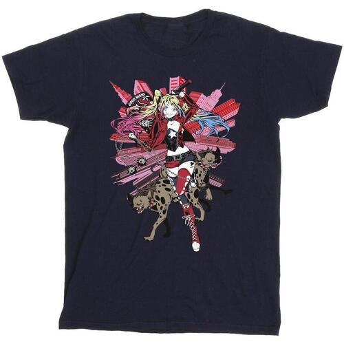 textil Hombre Camisetas manga larga Dc Comics Harley Quinn Hyenas Azul