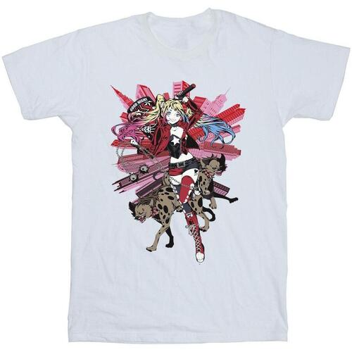 textil Hombre Camisetas manga larga Dc Comics Harley Quinn Hyenas Blanco