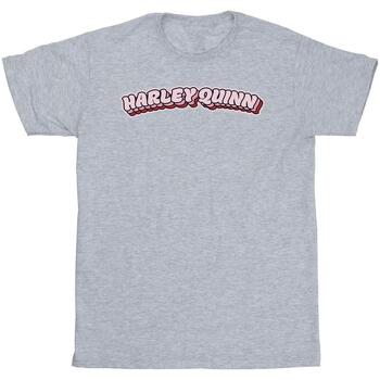 textil Hombre Camisetas manga larga Dc Comics Batman Harley Quinn Logo Gris