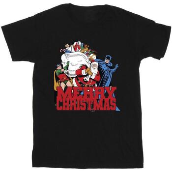 textil Hombre Camisetas manga larga Dc Comics Batman Merry Christmas Comic Negro