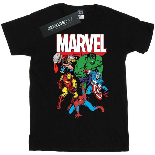 textil Mujer Camisetas manga larga Marvel Hero Group Negro