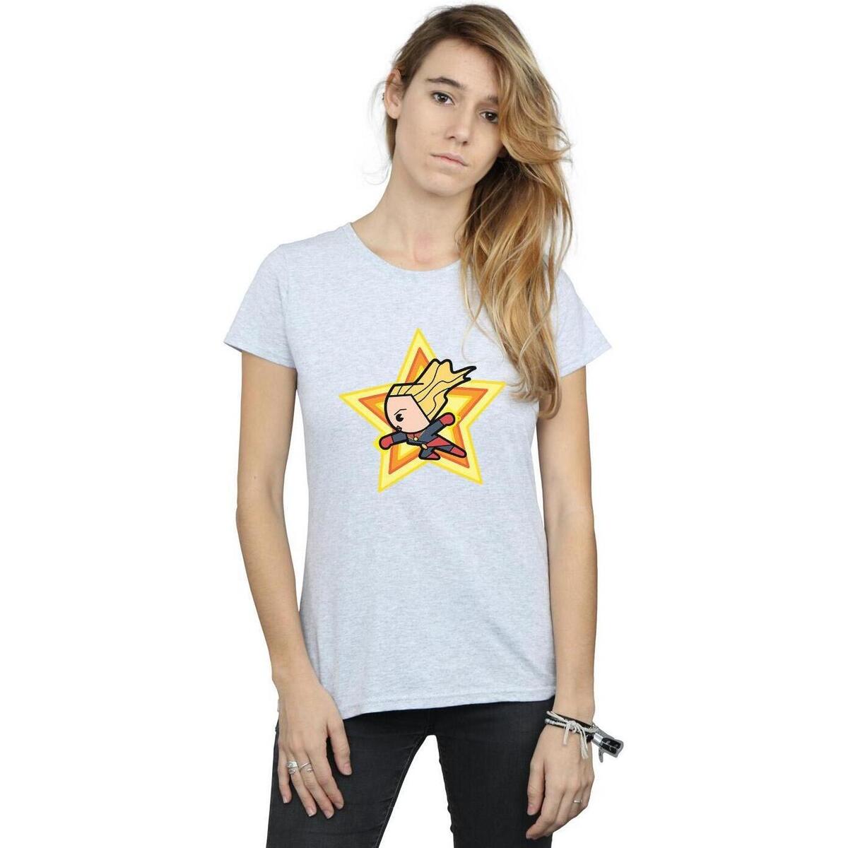textil Mujer Camisetas manga larga Captain Marvel BI642 Gris