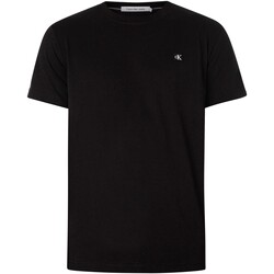 textil Hombre Camisetas manga corta Calvin Klein Jeans Camiseta Con Insignia Embro Negro