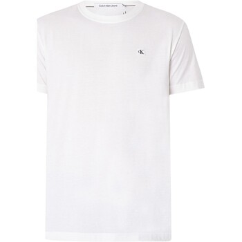 textil Hombre Camisetas manga corta Calvin Klein Jeans Camiseta Con Insignia Embro Blanco