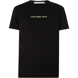 textil Hombre Camisetas manga corta Calvin Klein Jeans Camiseta Con Logo Reflejado En La Espalda Negro
