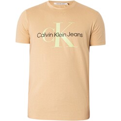 textil Hombre Camisetas manga corta Calvin Klein Jeans Camiseta Monologo De Temporada Beige