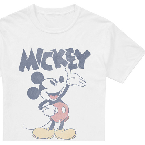textil Hombre Camisetas manga larga Mickey Mouse And Friends Washout Blanco