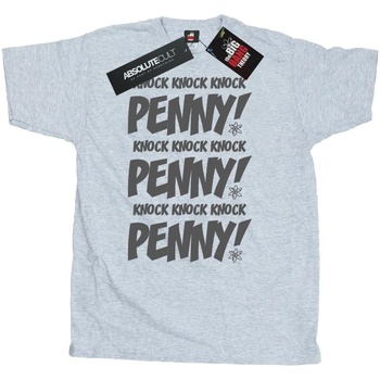 textil Hombre Camisetas manga larga The Big Bang Theory Sheldon Knock Knock Penny Gris