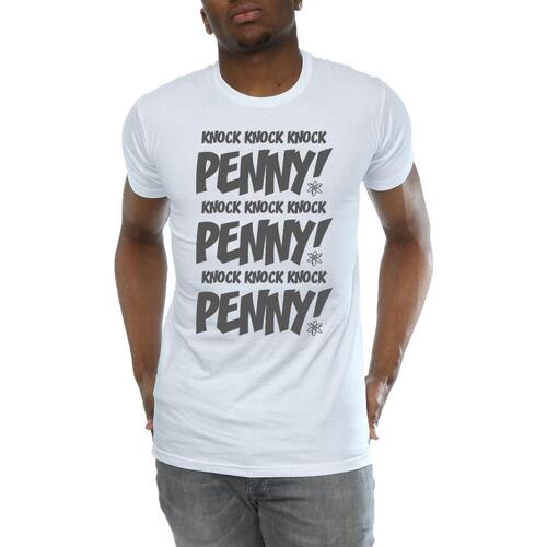 textil Hombre Camisetas manga larga The Big Bang Theory Sheldon Knock Knock Penny Blanco