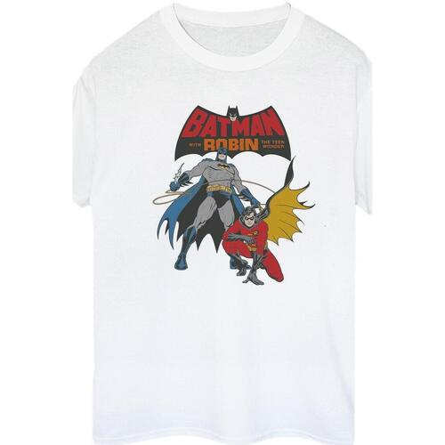 textil Mujer Camisetas manga larga Dc Comics Batman And Robin Blanco