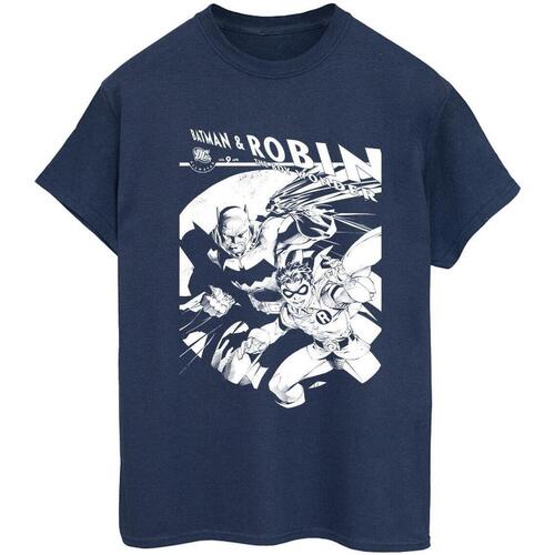textil Mujer Camisetas manga larga Dc Comics Batman And Boy Wonder Azul