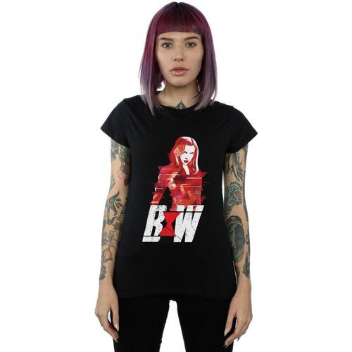 textil Mujer Camisetas manga larga Marvel Black Widow Movie Logo Artwork Negro
