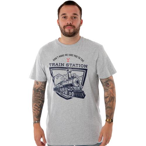 textil Hombre Camisetas manga corta Yellowstone Train Station Gris
