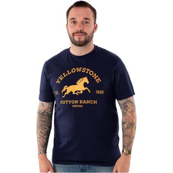 textil Hombre Camisetas manga corta Yellowstone Dutton Ranch Azul