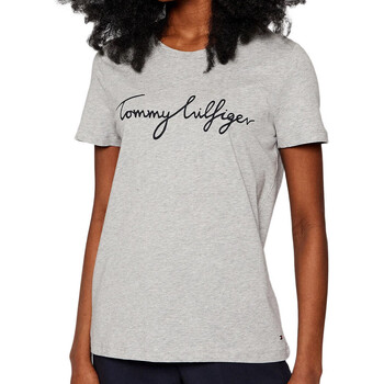 textil Mujer Camisetas manga corta Tommy Hilfiger  Gris