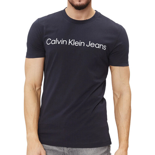 textil Hombre Camisetas manga corta Calvin Klein Jeans  Azul