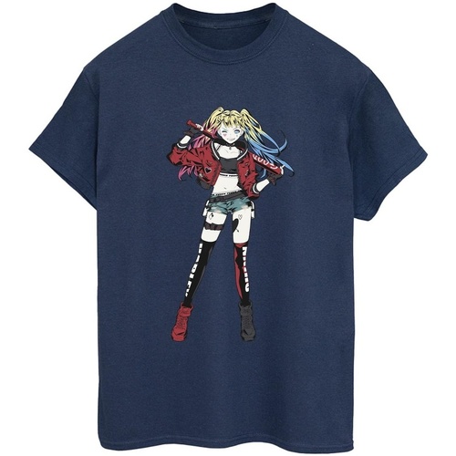 textil Mujer Camisetas manga larga Dc Comics Harley Quinn Standing Pose Azul