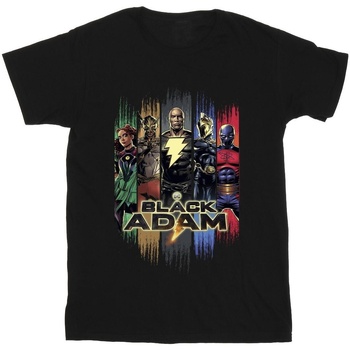 textil Hombre Camisetas manga larga Dc Comics Black Adam JSA Complete Group Negro