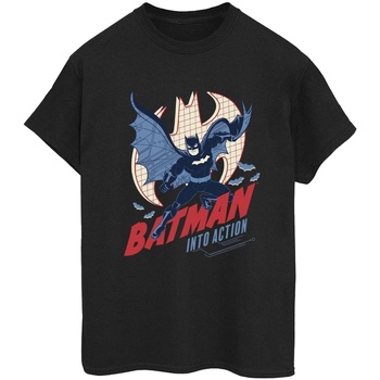 textil Mujer Camisetas manga larga Dc Comics Batman Into Action Negro