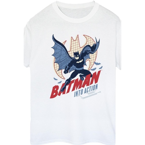 textil Mujer Camisetas manga larga Dc Comics Batman Into Action Blanco