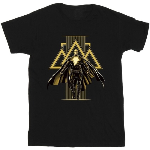 textil Hombre Camisetas manga larga Dc Comics Black Adam Rising Golden Symbols Negro