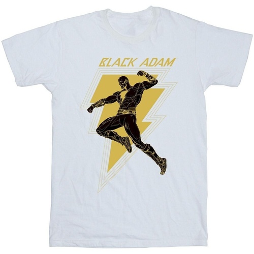 textil Hombre Camisetas manga larga Dc Comics Black Adam Golden Bolt Chest Blanco