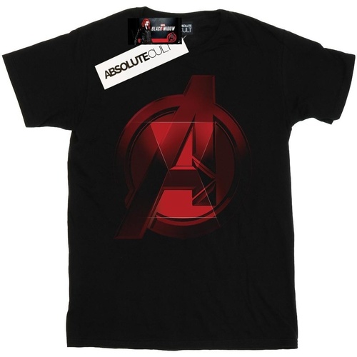 textil Hombre Camisetas manga larga Marvel Black Widow Movie Avengers Logo Negro