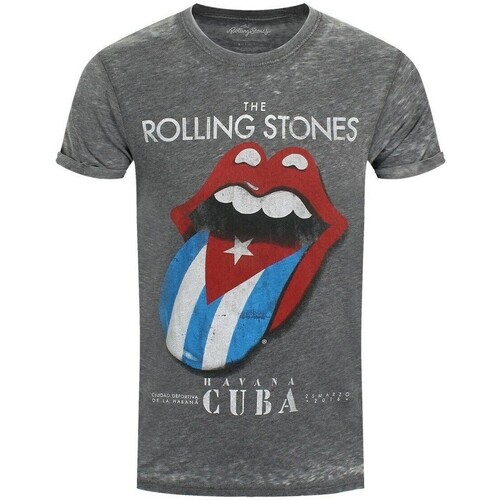 textil Camisetas manga larga The Rolling Stones Havana Cuba Gris