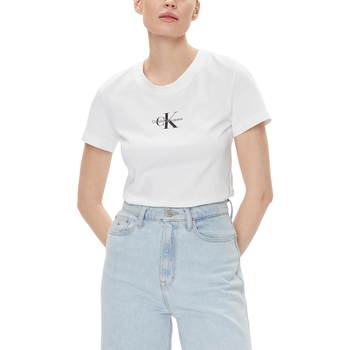 textil Mujer Camisetas manga corta Calvin Klein Jeans J20J222564 Blanco
