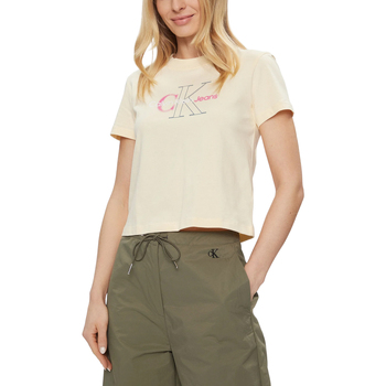 textil Mujer Camisetas manga corta Calvin Klein Jeans J20J222639 Blanco
