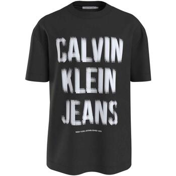 textil Hombre Camisetas manga corta Calvin Klein Jeans ILLUSION LOGO TEE Negro