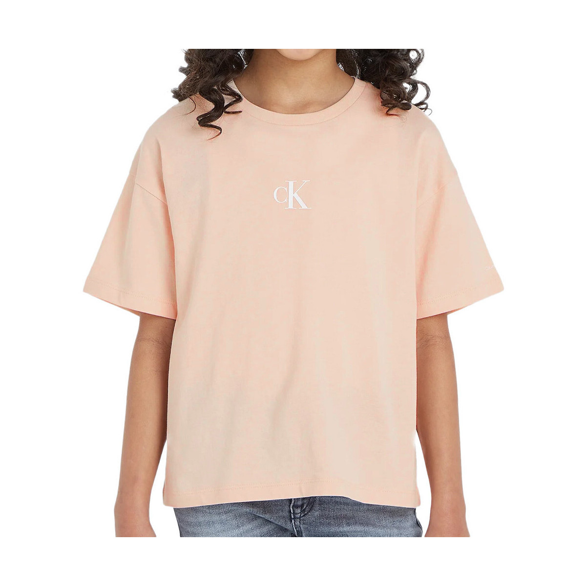 textil Niña Tops y Camisetas Calvin Klein Jeans  Rosa