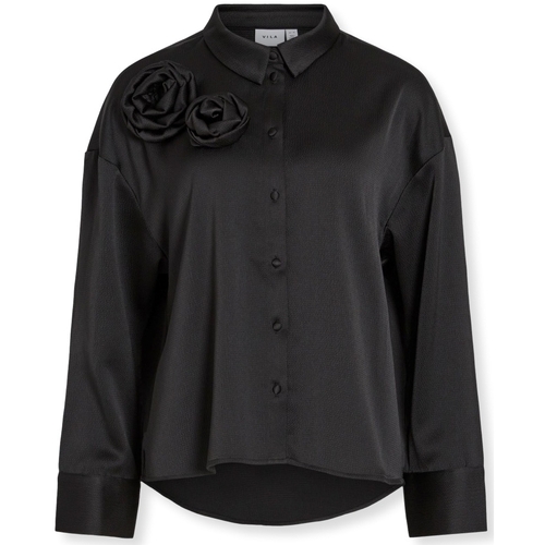 textil Mujer Tops / Blusas Vila Medina Rose Shirt L/S - Black Negro